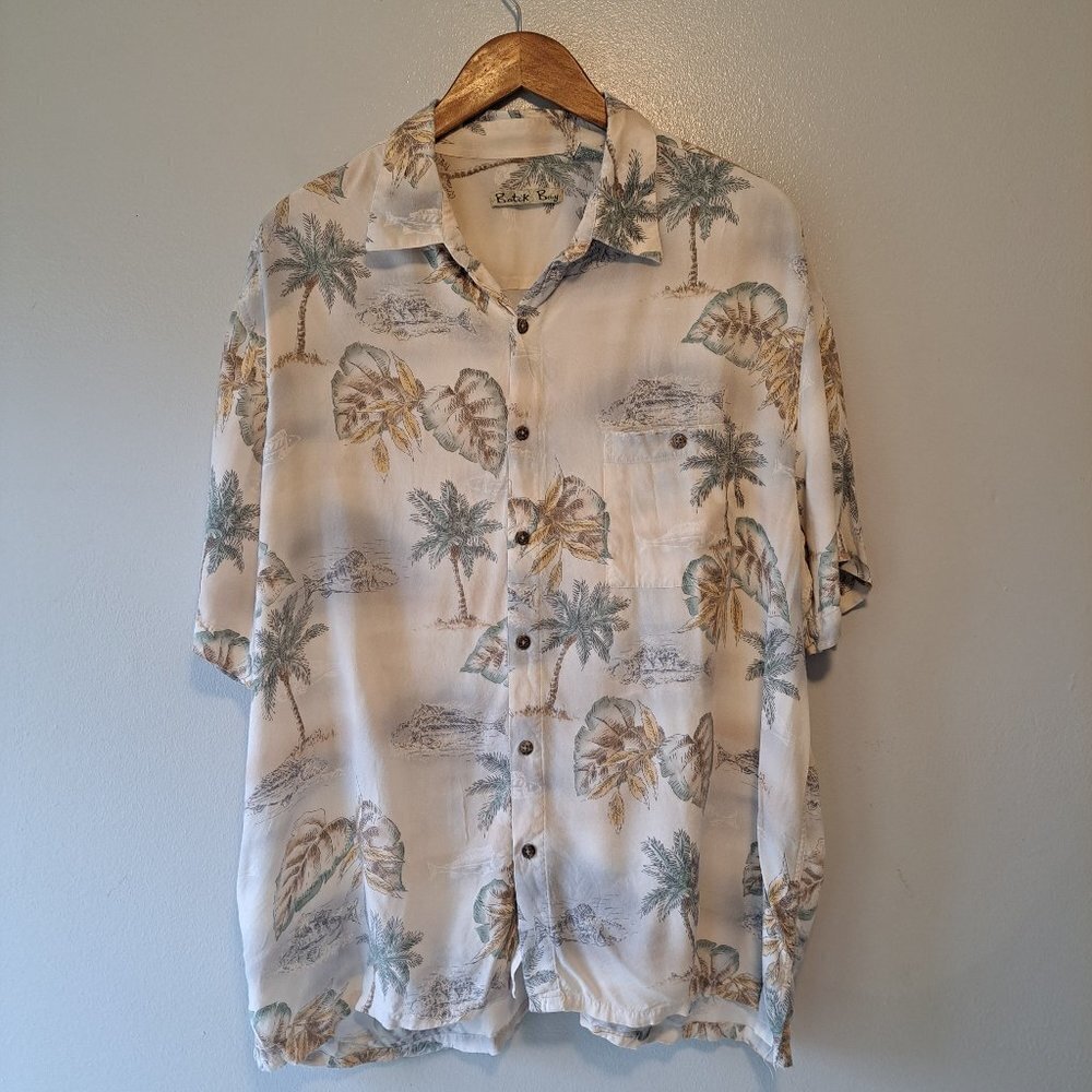 Batck Bay Mens Hawaiian Hula Aloha Shirt Size XL‎ Floral 100% Rayon Multicolor